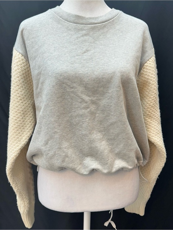 3.1 Phillip Lim Tops - 3.1 Phillip Lim Gray Body with Cream Wool Knit Sleeves Sweatshirt S